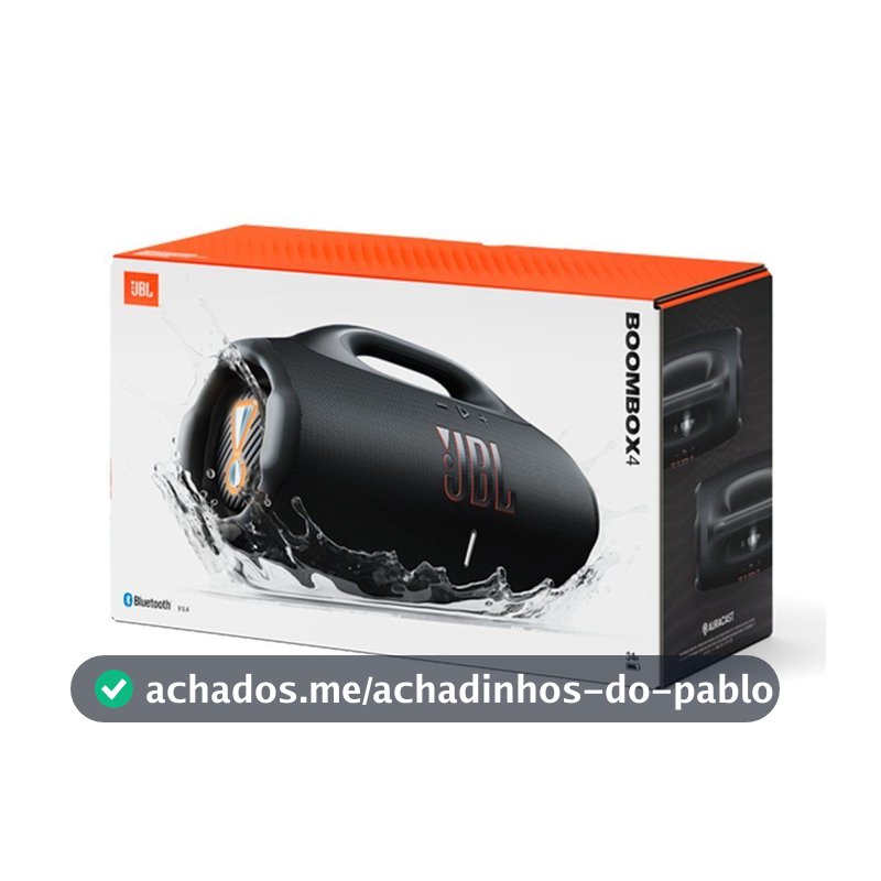 Caixa de Som Bluetooth JBL Boombox 4, com Auracast, IP68 Bivolt Preta