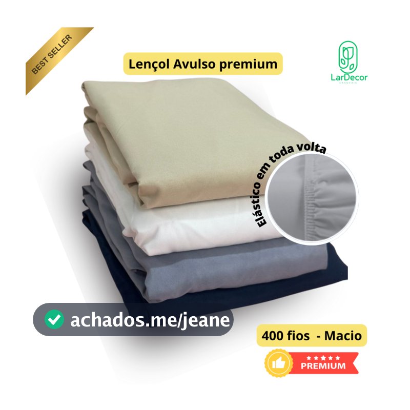 Lençol Avulso com Elástico 400 Fios Micropercal Premium Liso Toque Macio Promoção
