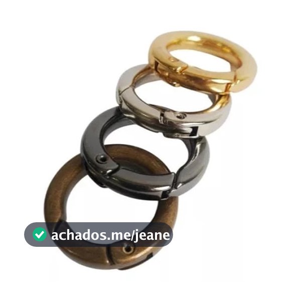 20 Peças Mosquetão Argolas Articuladas para Bolsas de Crochê e Artesanato em Geral