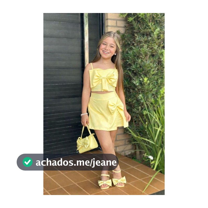 Conjunto em Alfaiataria infantil com Laços e Pérola TAM 4 ao 12