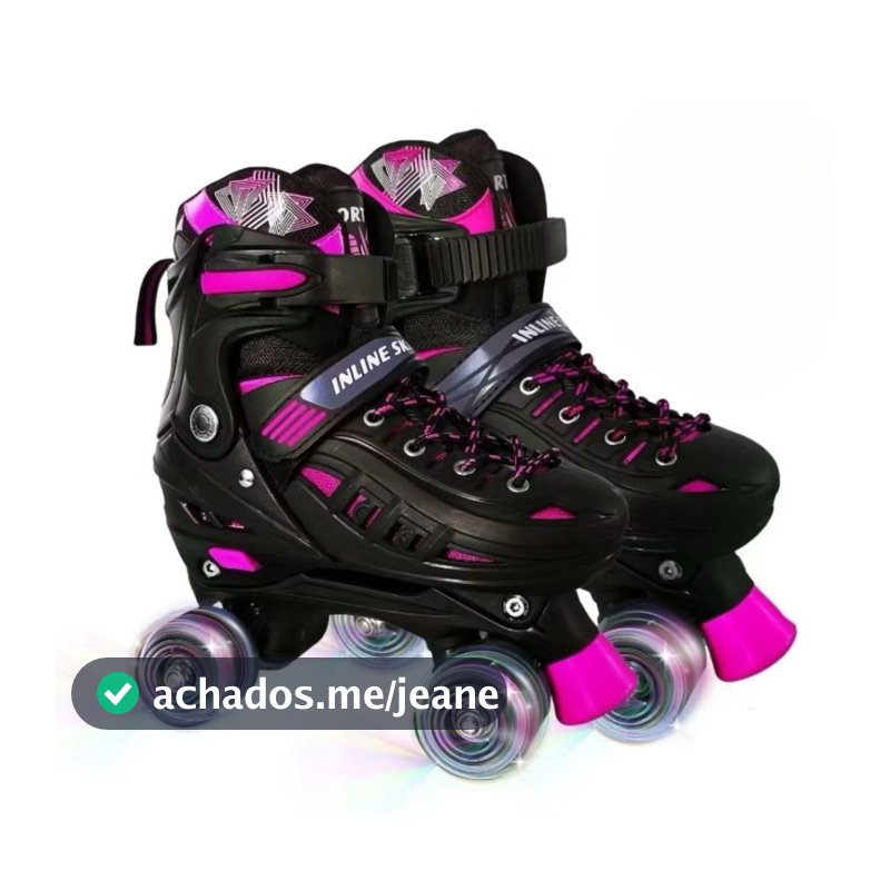 Patins Infantil 4 Rodas Com Luz De Led Com Kit Proteção ou Sem Proteção Envia Rapido