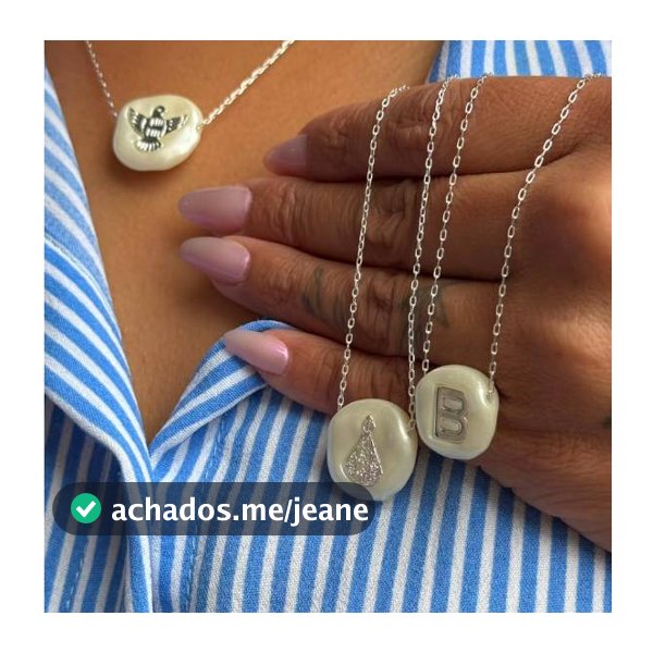 Colar Feminino Pérola com Inicial Personalizada – Semijoia Banhada em Ouro 18K e rodio
