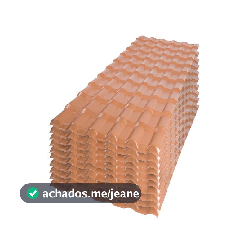Kit com 10 Telhas PVC Plan Afort Terracota 2,42 x 0,88m 6 Ondas