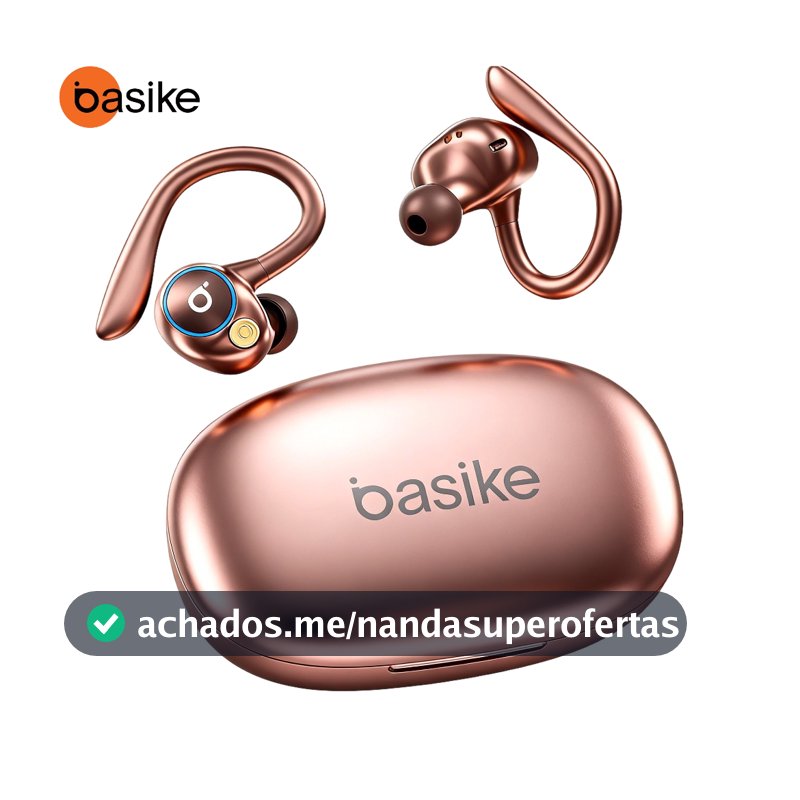 BASIKE Fones De Ouvido Sem Fio Bluetooth Fone Com Microfones Alta Fidelidade Som Estéreo Toque Inteligente Esportes