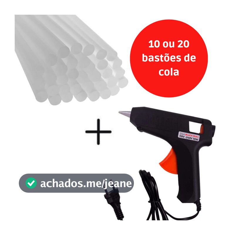 Pistola De Cola Quente Bivolt 10w + 10, 20 ou 30 Bastões De Cola Revolver (110v e 220v) Profissional