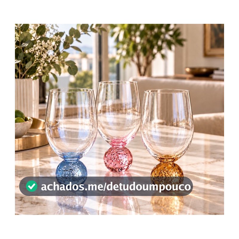 Kit 6 Copos Bubble Sphere 540ml – Design Sofisticado em Vidro