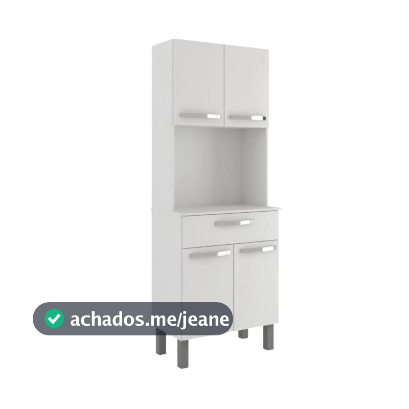 Armário de Cozinha Paneleiro 4 Portas 1 Gaveta Balli Branco
