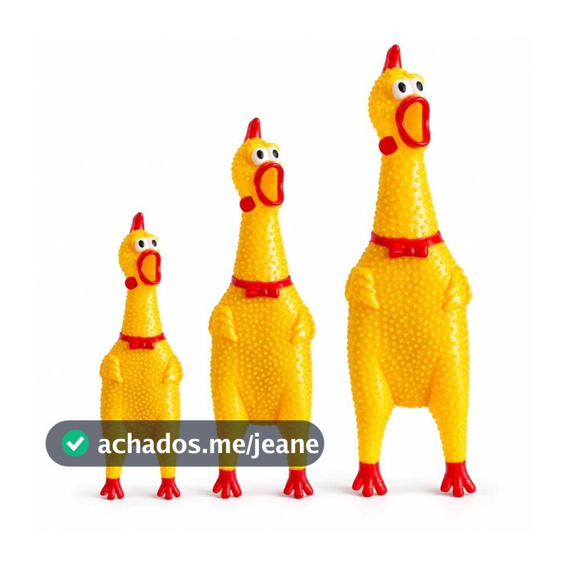 Frango Galinha de Borracha para Cachorro Brinquedo Pet Mordedor Berrador Barulho para Cães Filhotes e Adultos Diversão.