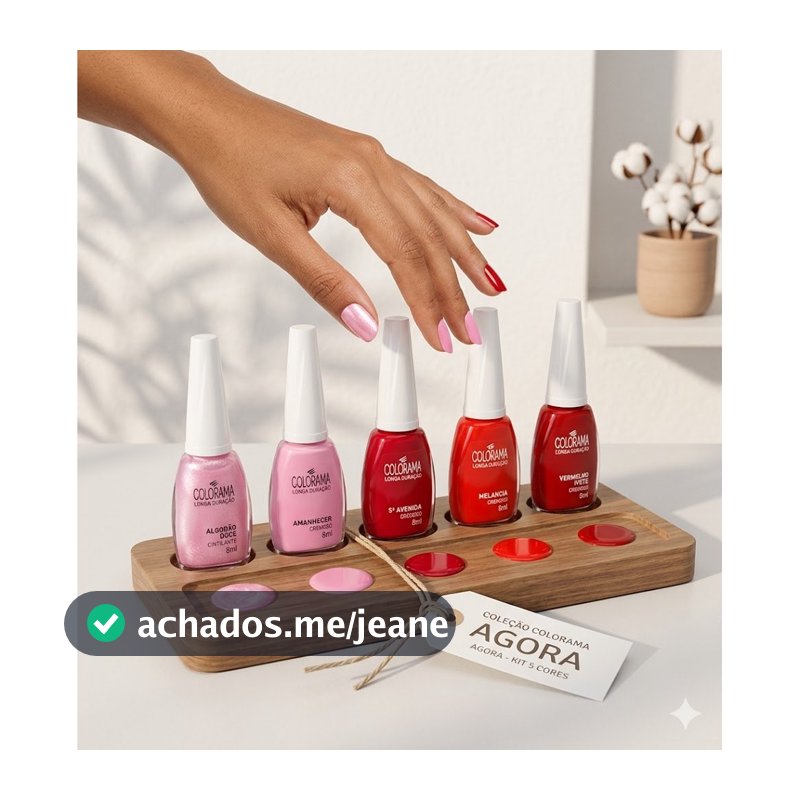 ESMALTES COLORAMA KIT ESSENCIAIS  | VERMELHO IVETE ; 5 AVENIDA; MELANCIA ; AMANHECER; ALGODÃO DOCE