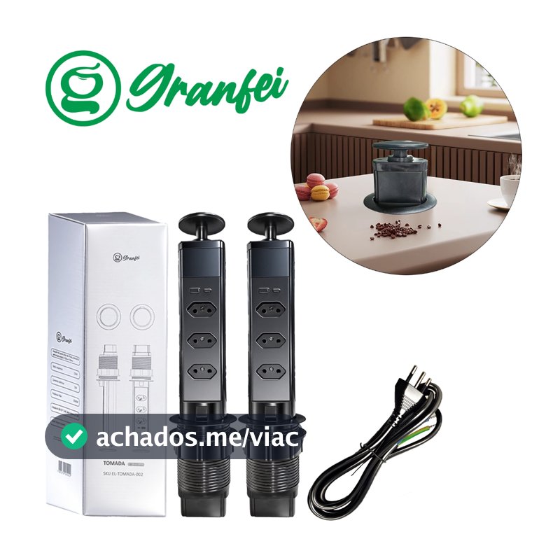 Torre Multiplug Embutir Multiplug com USB 5V e Tomadas 3 Pinos