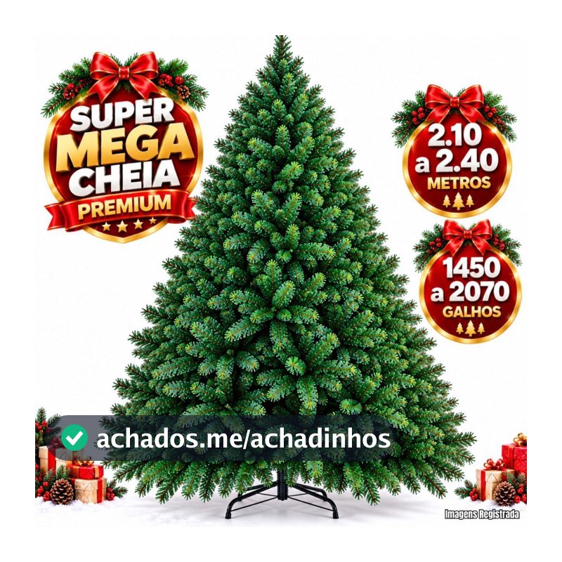 Arvore De Natal 2,10 a 2,40 Metros 1150/1450/1800/1550/2070 Galhos Cheia Luxo Premium Lançamento 2026