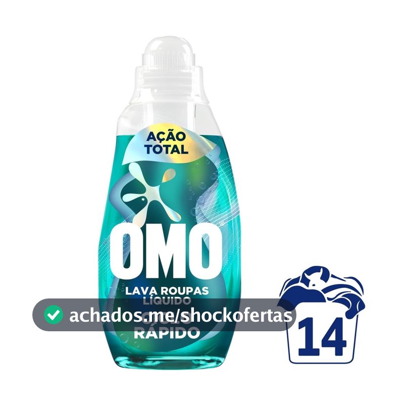 Lava-Roupas Líquido Omo Ciclo Rápido Ação Total Frasco 750ml