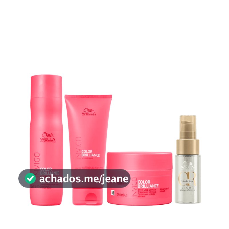 Kit Brilliance Shampoo, Condicionador, Máscara e Óleo Light 30ml