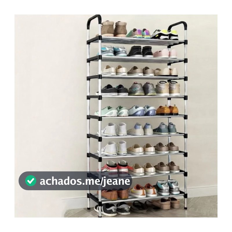 Sapateira Multiuso 9 - 3 Andares Desmontável Organizador De Calçados Metálico Compacto Para Casa