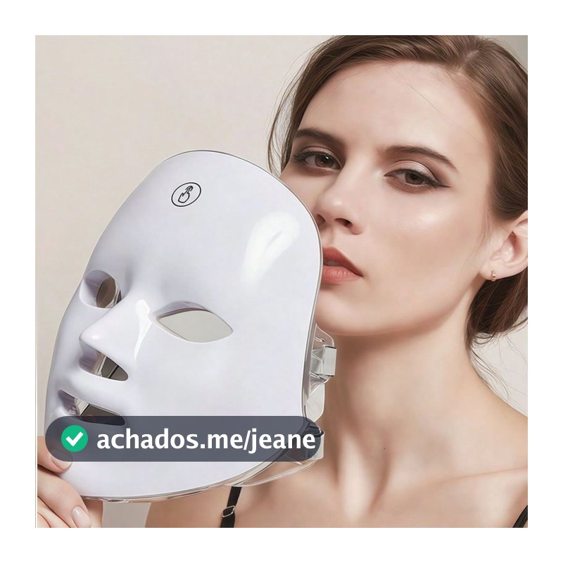 Máscara LED Facial 7 Cores Fototerapia Antiacne Antissinais Rejuvenescimento da Pele DKL