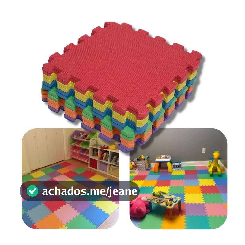 Kit 26 Tapetes  EVA 30cm x 30cm Infantil Tatame Fofinho Quarto Crianças Estampado Animais Pelucia