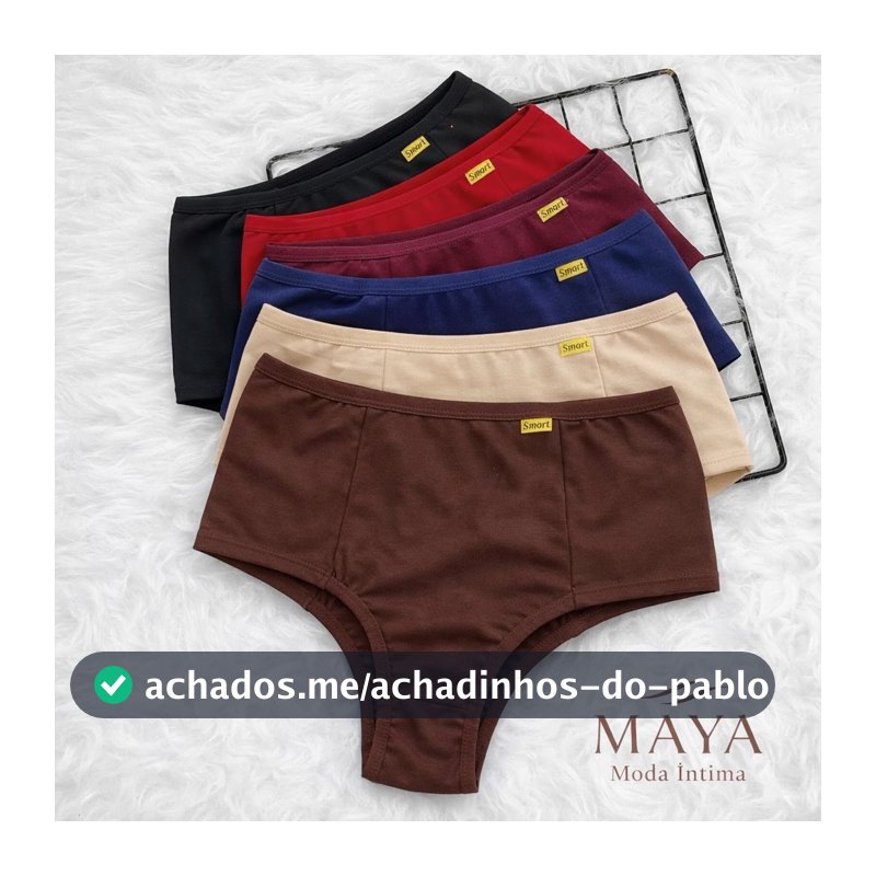 Kit 5 Calcinhas Gestante Pós Parto Pala Dupla Cós Alto