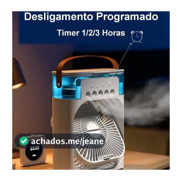 Mini Ar Condicionado Umidificador Ventilador Portátil USB Led Quarto Sala De Estar Escritório Mesa