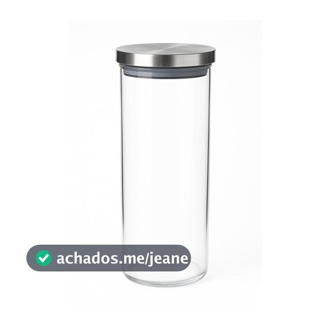 Pote de Vidro para Mantimentos Tampa Hermetica Inox Redondo 1500ml - PromoInter