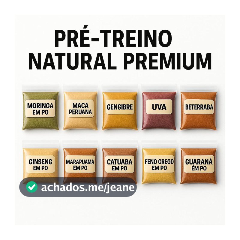 Kit Pré Treino Completo 100% Natural - 10 Itens - Qualidade Premium