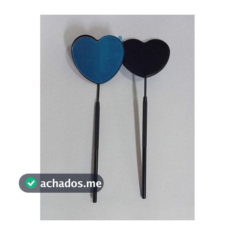 Espelho Odonto Coração Grande Preto