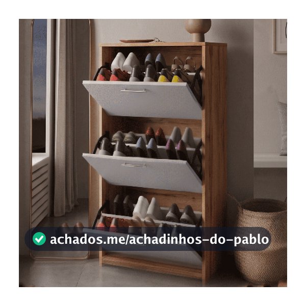 Sapateira Retrátil Inclinável 3 Portas Basculantes Organizador Multiuso Agatha