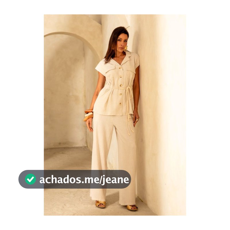 CONJUNTO EM LINHO MISTO – Colete Alongado+ Calça