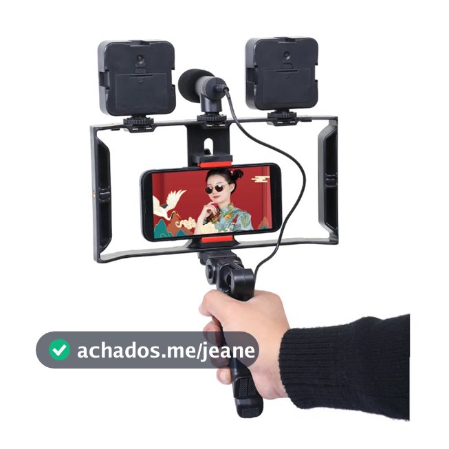 Estabilizador Kit Video Making Suporte De Gaiola De Coelho Com Tripés Móvel Para Celular E Câmera