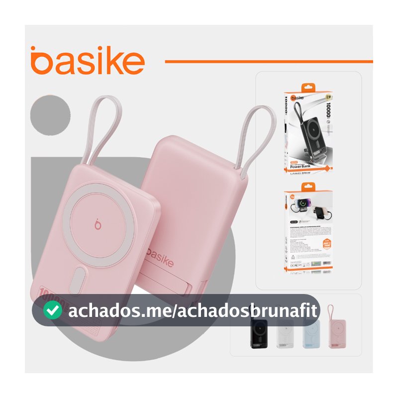 Basike Carregador Portátil 10000mAh  Indução para iPhone/Android Samsung Apple Sem fio Bateria Carga
