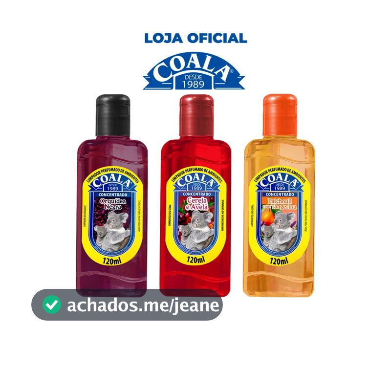 Coala Combo Limpadores 120 ml Orquídea Negra, Cereja e Avelã, Patchouli com Tangerina