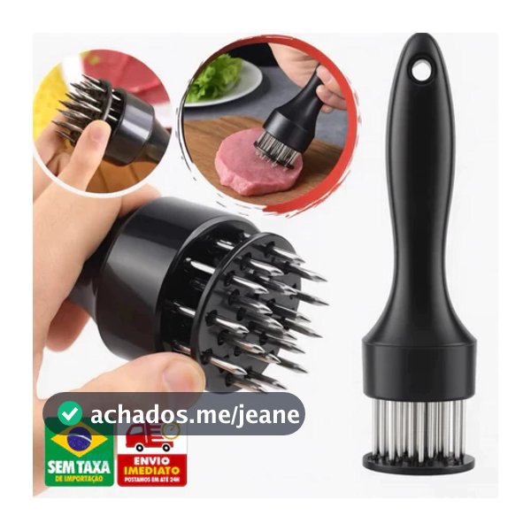 Amaciador de carne aço inox com furador batedor manual profissional para bife frango cozinha
