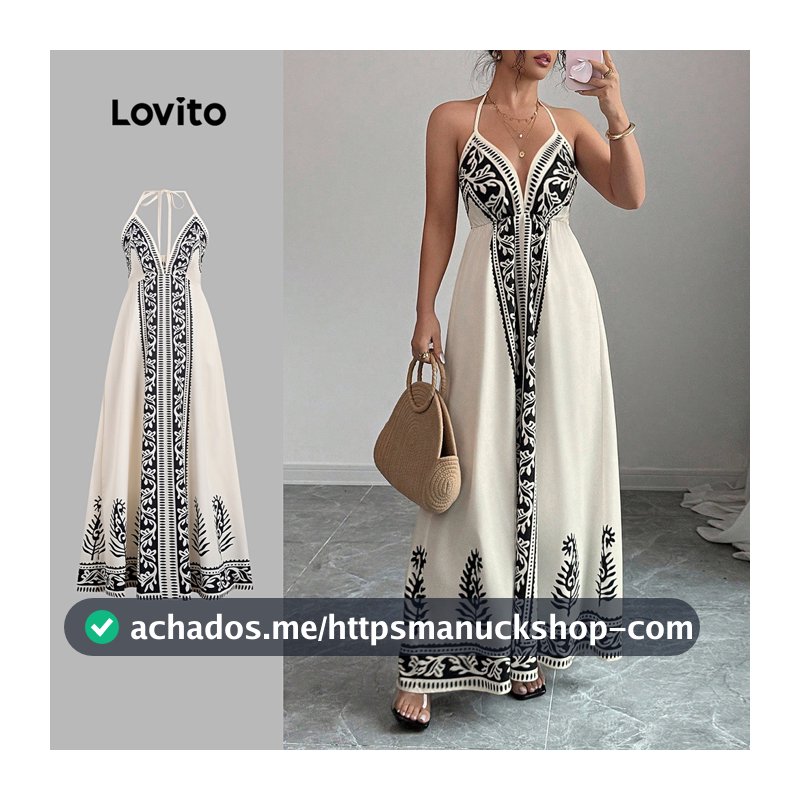 Vestido Feminino Lovito Férias Nacional Sem Costas Vestido Primavera/verão LK3LD389