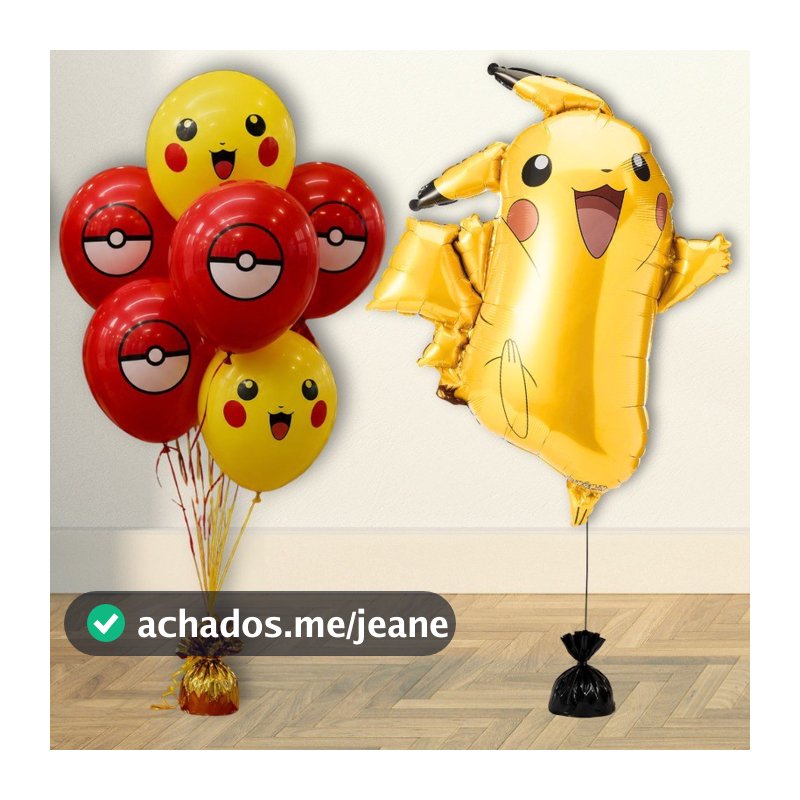 Kit Bexigas Pokemon Decoração Temática Balão Balões Festa Aniversário Infantil Completo Tema Pokemon Personagem