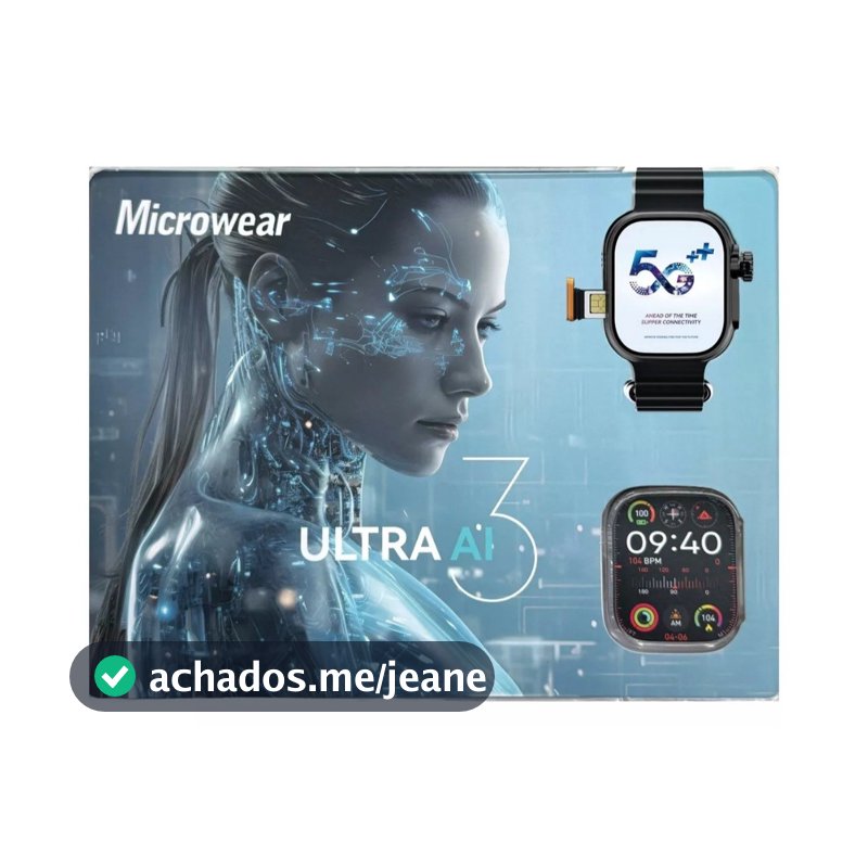 Smartwatch Ultra AI 3 Relogio Inteligente 4G Entrada Para Chip NFC ChatGPT Microwear Original