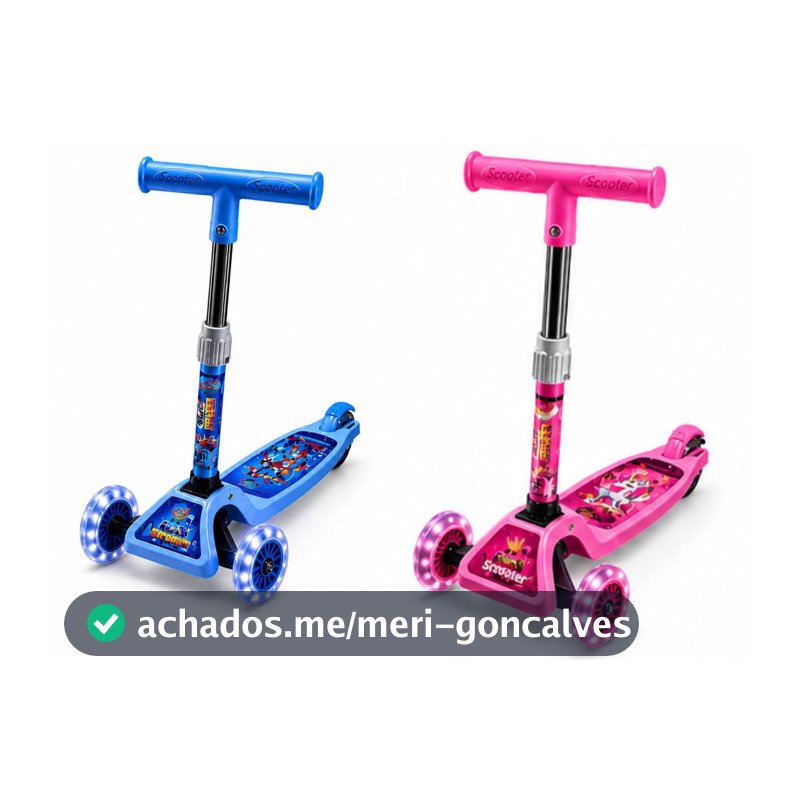 Patinete Infantil 3 Rodas com Rodas LED Brilhantes para Crianças