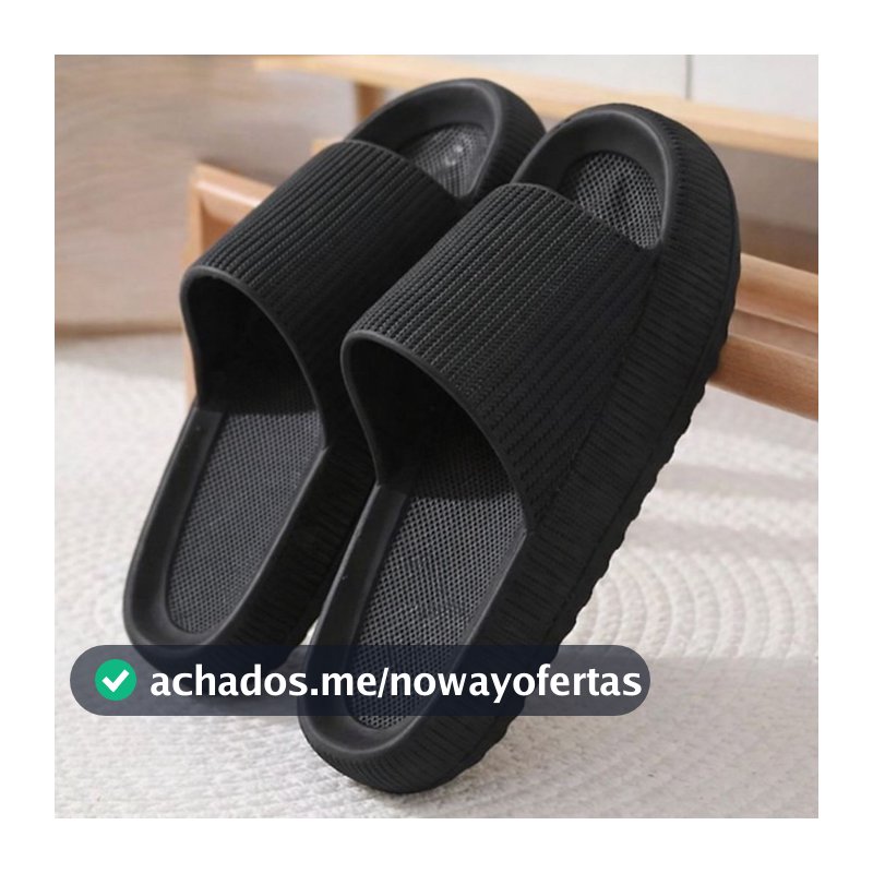 Slide Masculino Tipo Nuvem Preto Ortopédico Confortável Secagem Rápida