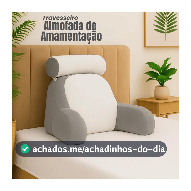 Travesseiro Almofada de Amamentação 45x60cm Encosto Ergonômico Antiácaro Hipoalergênico Confortável