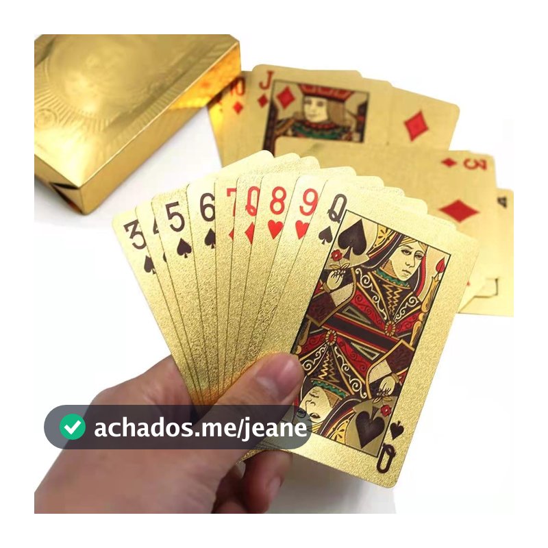 Baralho Dolar Dourado Ouro Folheado A Prova D'agua Poker 54 Cartas