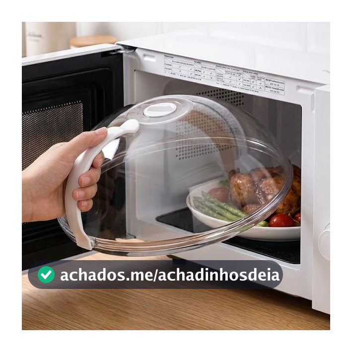 Tampa De Microondas Para Alimentos Com Válvula e Alça De Plastico