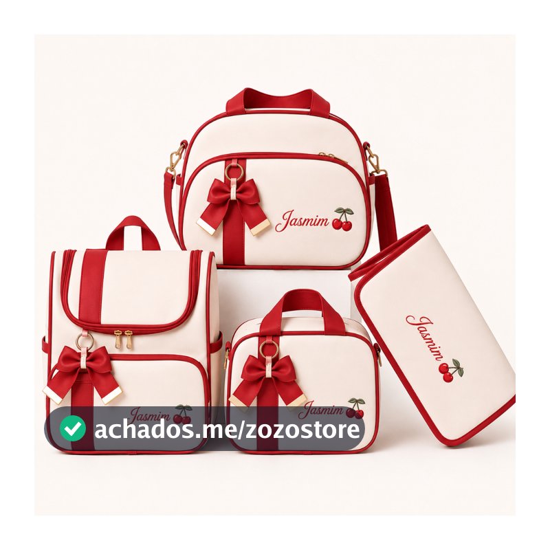 Kit Bolsa Maternidade 4 peças - Bolsa De Bebê Materna Menina E Menino - Personalizada