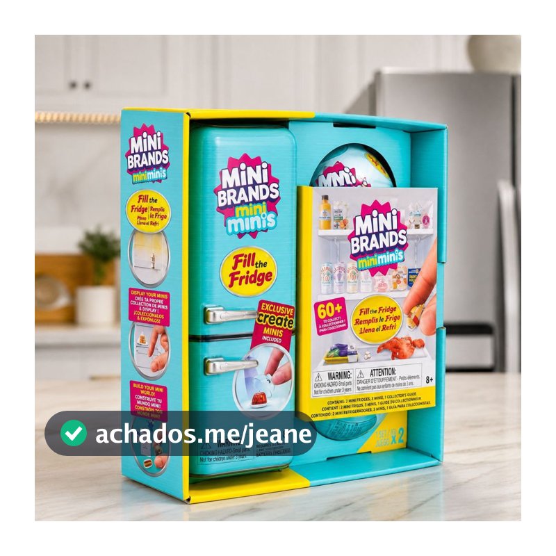 Geladeira Mini Minis + 2 Cápsulas | Brinquedo Infantil Colecionável