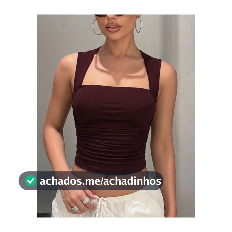 Blusa Feminina Regata Decote Reto Justa Básica Moda Blogueira