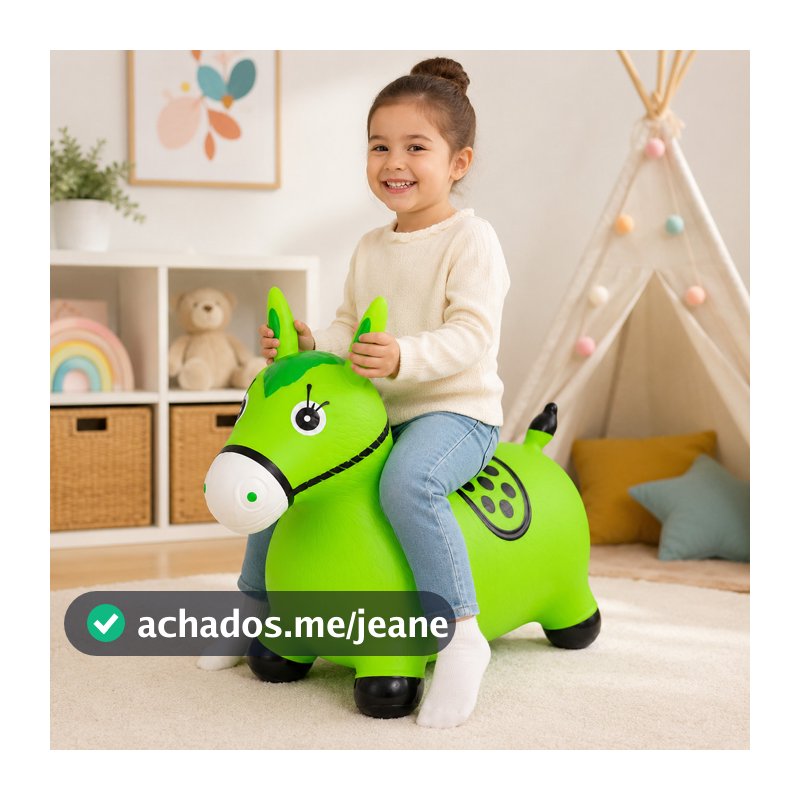 Cavalinho Upa Pula Inflável Musical Brinquedo Infantil Criança Presente Ás de Ouro