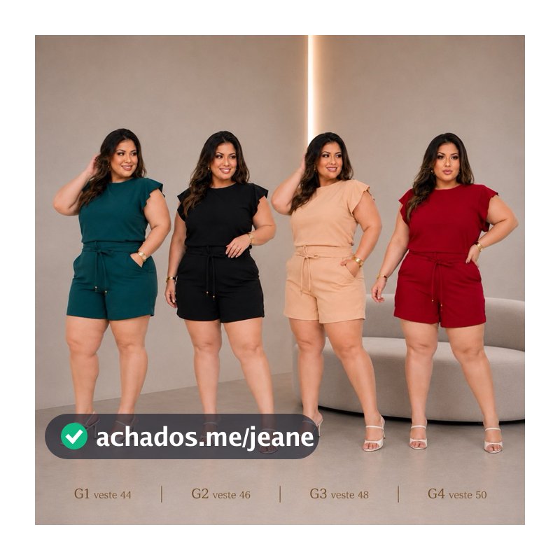 Conjunto Feminino Plus Size Casual Tamanhos 44 ao 50 - Tecido Crepe Elegante