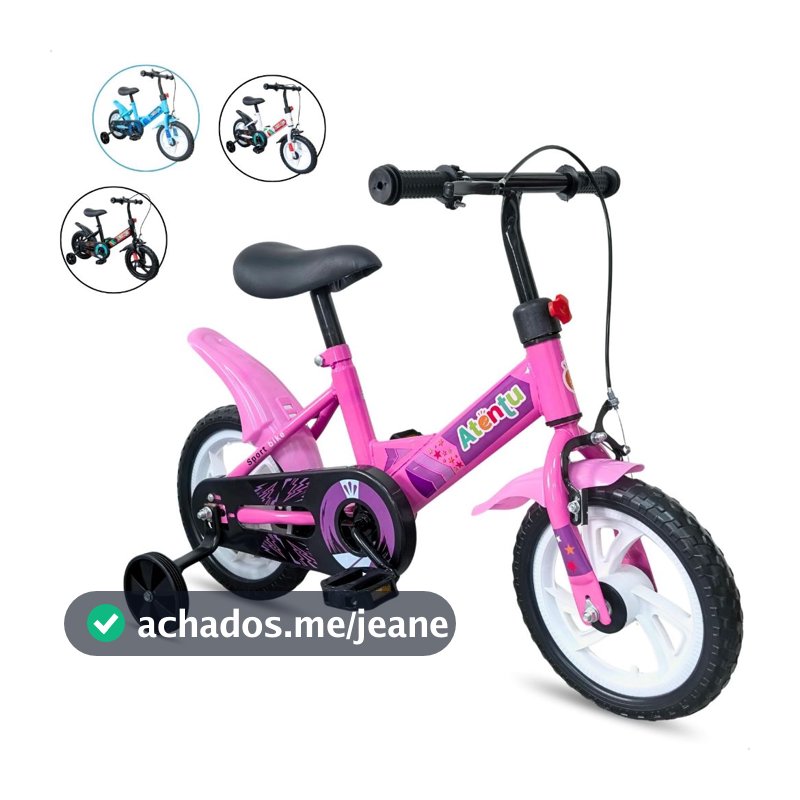 Bicicleta Infantil Aro 12 Menina Menino com Pedal e Rodinhas para Criança
