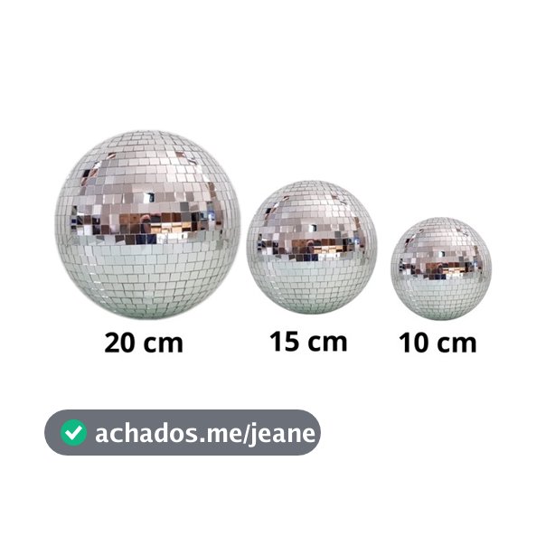 KIT MIX 03 Globos Espelhados 10cm, 15cm e 20cm Iluminação Para Dj Festa Evento