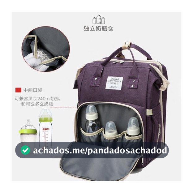 Mochila Maternidade Bolsa Mamãe Bebê Multifunção à prova d'água dobrável Multineos Pronto Entrega