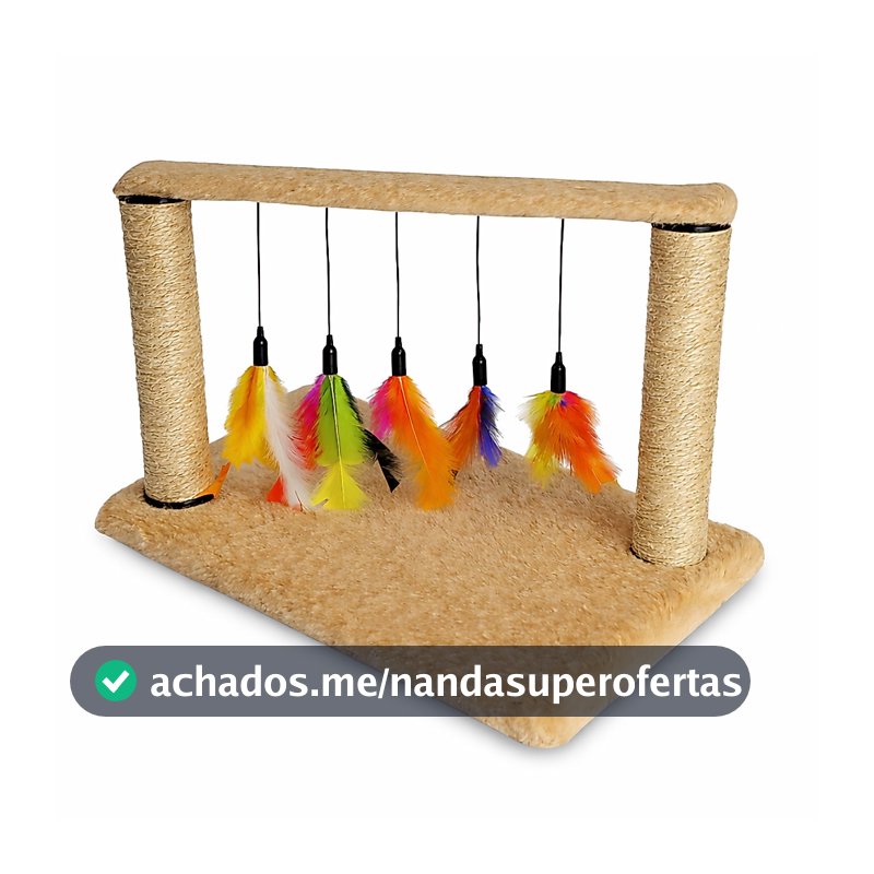Brinquedo Para Gatos Arranhador Poste Duplo Sisal Interativo