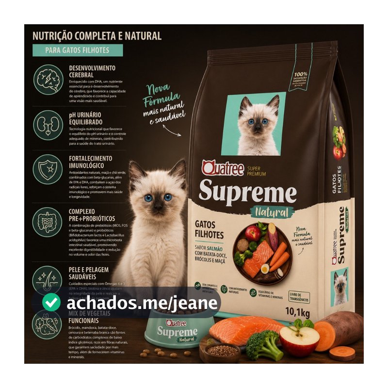 Ração Gato Filhote  10.1KG Quatree Supreme Sabor Salmão