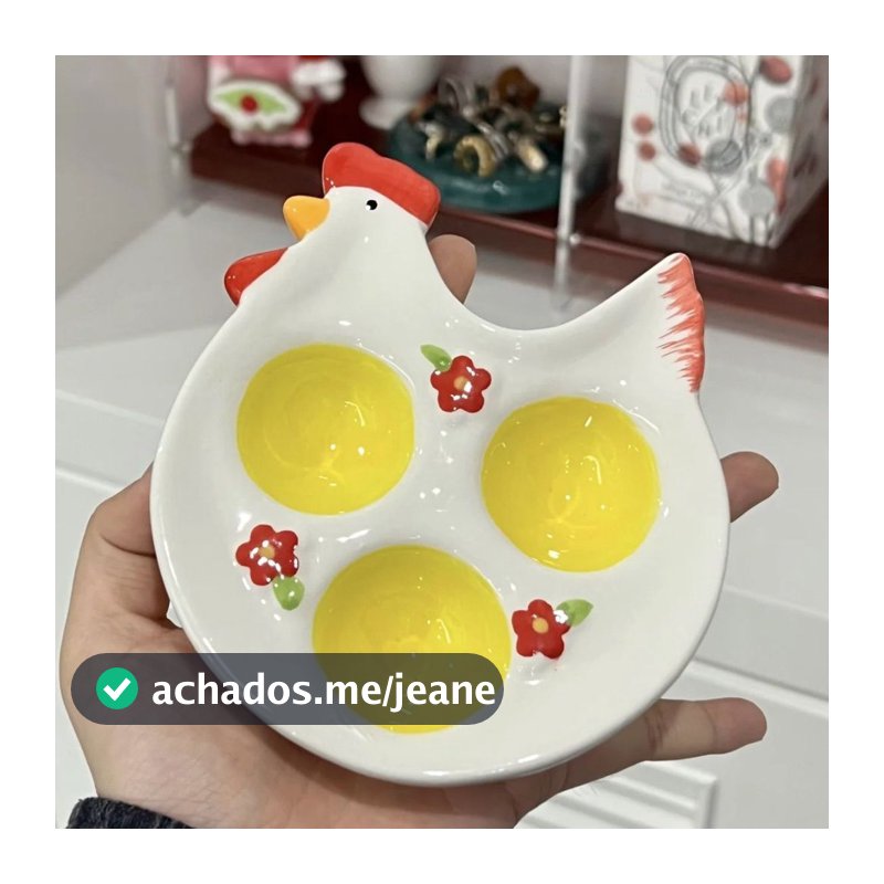 Bandeja de ovos de cerâmica em forma de galo, desenho animado, estilo casa, criativa, mesa de jantar, cozinha, bandeja d